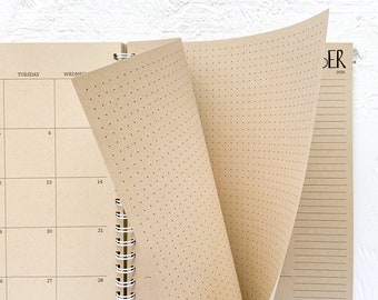 3 year large kraft monthly spiral planner | pages between months | start any month