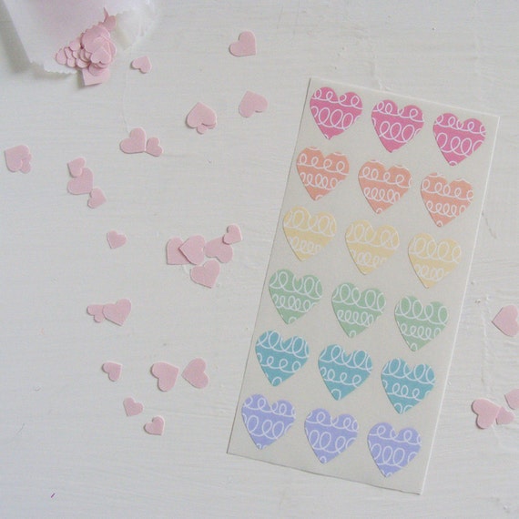 Looped mini heart stickers in sorbet Etsy