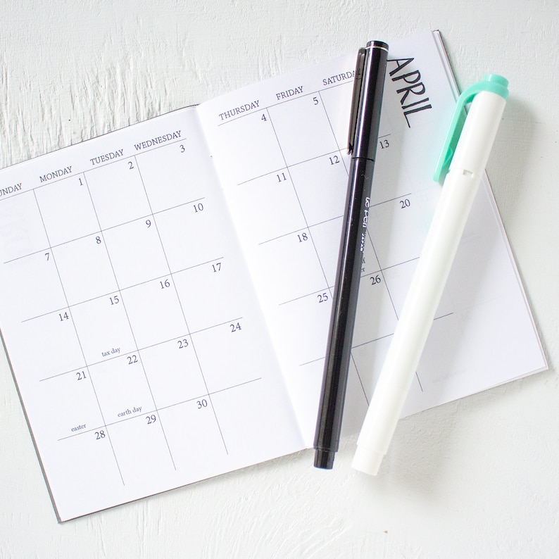 Mini monthly planner start any month etsy