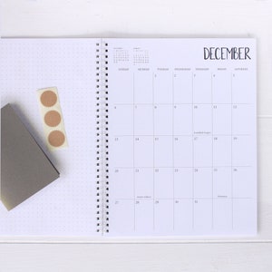 large monthly spiral planner - start any month | 1 page per month