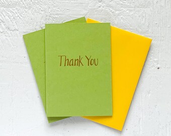 Gold Foil Thank You Notecards - set of 10