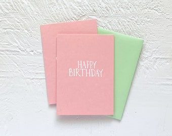 White Foil Happy Birthday Notecards - set of 10