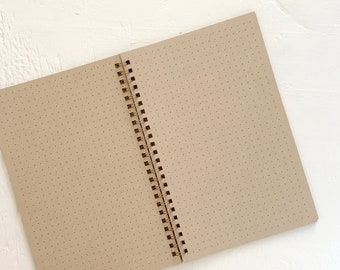 travel notebook with kraft dot grid pages