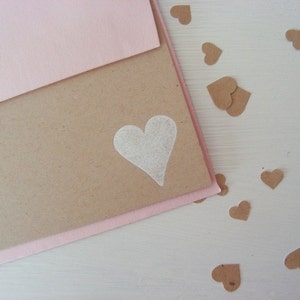 Ensemble de cartes pour notes coeur rustique en kraft