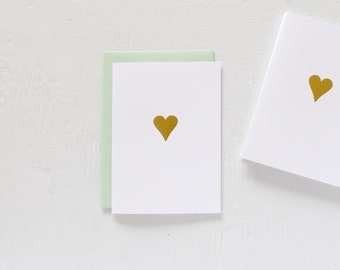 Gold Foil Heart Notecards