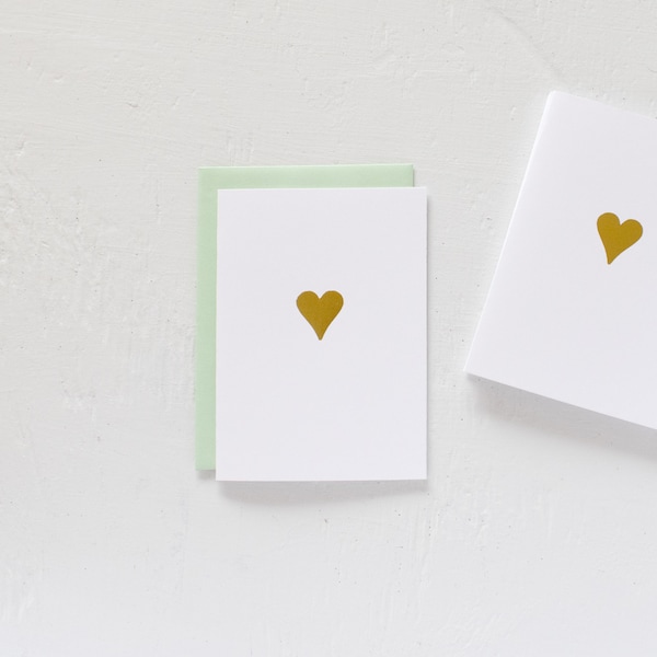 Gold Foil Heart Notecards