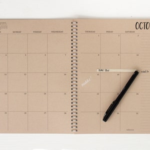2 year large kraft monthly spiral planner - start any month | 2 pages per month