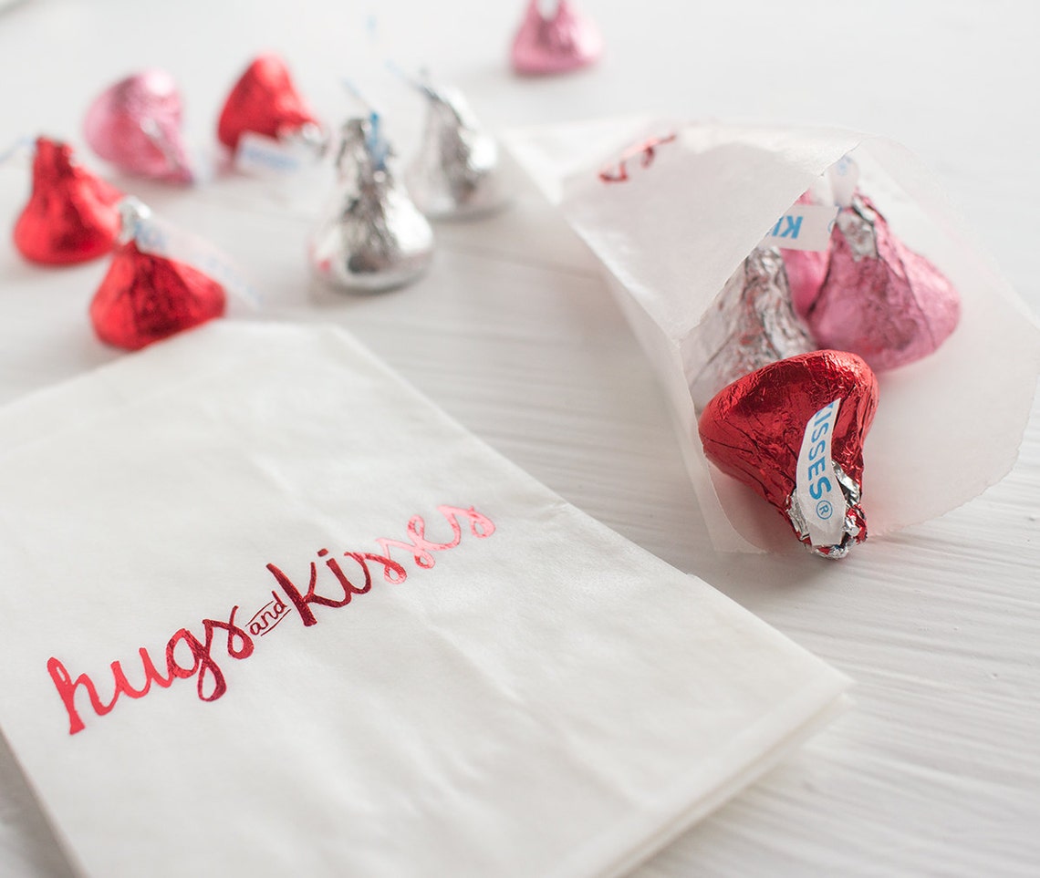 Hugs and Kisses Glassine Treat Bags Etsy