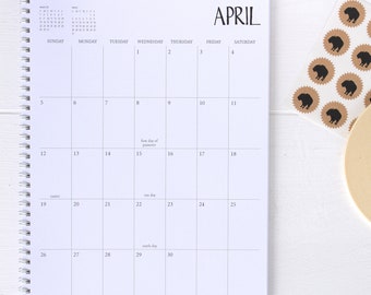 large 3 year monthly spiral planner - start any month | 1 page per month