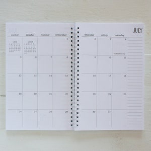 3 year small monthly spiral planner start any month image 3