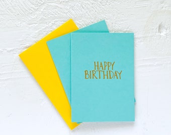 Gold Foil Happy Birthday Notecards - set of 10