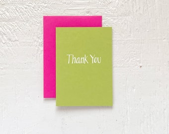 White Foil Thank You Notecards - set of 10