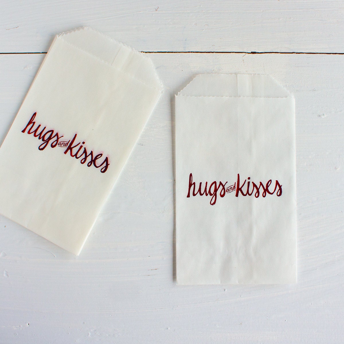 Hugs and Kisses Glassine Treat Bags Etsy
