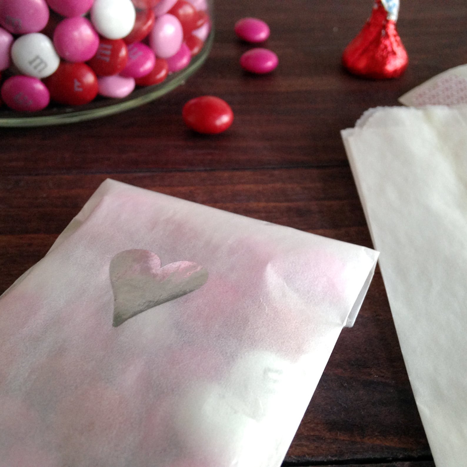 Silver Heart Glassine Treat Bags Etsy