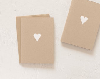 Kraft Foil Heart Notecards