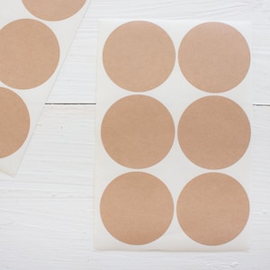 Autocollants ronds kraft de 2 pouces - vierges