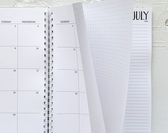 3 year large monthly spiral planner | pages between months | start any month