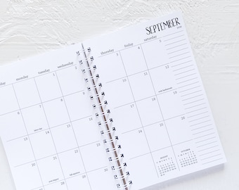 5 year small monthly spiral planner - 2 pages per month