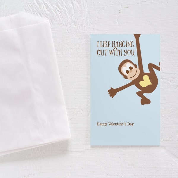 Small Valentine's Day card set  - Monkey