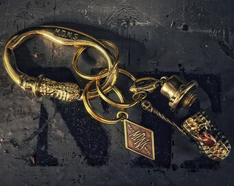 小物 NEIGHBORHOOD Peanuts&Co.15ssBOOZECHAMBER Copper Brass Retro Keychain Peanuts & Co. Skeleton