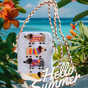 Crossbody Handytasche Mini Geldbörse Karton Tier Geschenk für Freundin Kinder niedlich Baby Nilpferd Mikrotasche Retro Athleisure nachhaltig woo