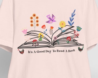 Floral Book T-Shirt, Teacher Gift, Children's Book Shirt