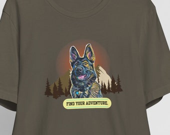 German Shepherd Adventure T-Shirt, Dog Lover Graphic Tee