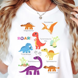 Dinosaur Graphic T-Shirt - Fun Roaring Dino Tee for Kids & Adults, Matching Shirt, Great for Birthdays, Parties, Family Outings, and Gifts!