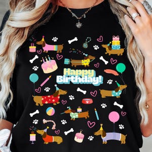 Dackel Shirt, Geschenk für Hundeliebhaber, alles Gute zum Geburtstag T Shirt, Hund Geburtstagsparty T Shirt, Weiner Weenie Hunde Shirt, alles Gute zum Geburtstag Hund t-Shirt