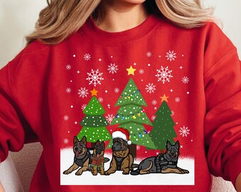 German Shepherd Sweatshirt, Gift for Dog Lover, Dog Holiday Sweaters, Christmas German Shepherd Shirt, Unisex Crewneck Shirt, Dog Mom Shirt