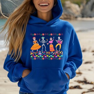 Sudadera con capucha del Día de los Muertos, sudadera con capucha de arte mexicano, mes de la herencia hispana, Día de los Muertos, sudadera con capucha de Halloween, camiseta con capucha latina