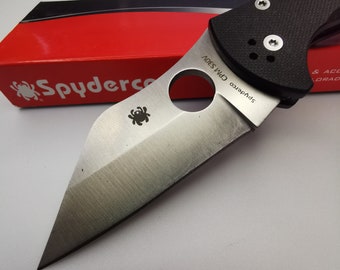 Knife SPYDERCO Pocket Knife CPM S30V, Golden Colorado Tourist Knife, Knife Camping, Hunting Knife, Folding Knife, Lockback Knife,