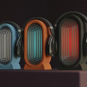 Soporte para auriculares impreso en 3D con luz ambiental RGB: decoración minimalista para escritorio