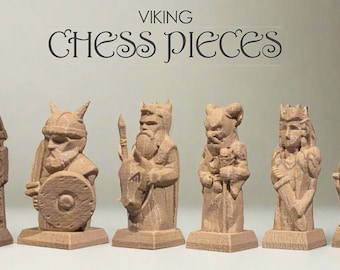 Viking Chess Pieces Set of 16 - Unique Norse Design