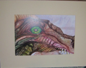 Dragon fangs (print of watercolor painting)