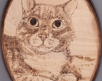 Pet Portraits done in wood-burning