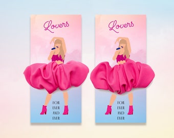 Lover Scrunchie Card | Swiftie Bachelorette Party, Bridal Shower, Bridesmaid Favor | Scrunchie Holder, Thank you | Sizes: A4, US Letter