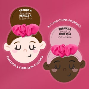 obrigado de Scrunchie você cartão de <br> Entrega Rápida? Scrunchie Favor para impressão | Favor, obrigado, porta scrunchie, aniversário, festa, presente | A4, Carta dos EUA