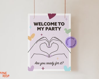 Printable Birthday Welcome Sign | T Swift Eras Birthday Party Theme | Welcome Poster | Sizes: A1, 18X24, 24X36 | JRP001a