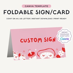 Editable Food & Place Cards | Sleepover Party Decor | Pyjama Party Printables | Canva Template | Sizes: 3.5x4" on US Letter, A4 | JRP002