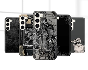 Funda gótica para teléfono con calavera de la muerte, estilo gótico emo, para Samsung Galaxy S24 S23 FE S22 Pro S21 Ultra A55 A35 A05