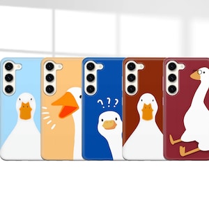 面白いガチョウの携帯電話ケース 面白いアヒルのカバー Samsung Galaxy S24 S23 FE S22 Pro S21 Ultra A55 A35 A05用