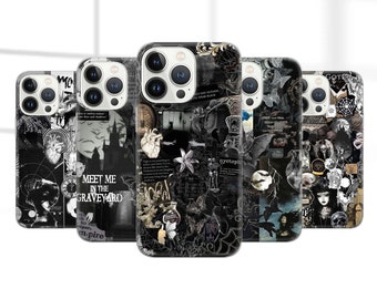 Grunge Phone Case Goth Dark Gothic Cover for iPhone 17 Pro Max, 16e, 15, 14, 12 & Samsung S25 Ultra, S24 FE, A56, Pixel 10 XL, 9a, 8