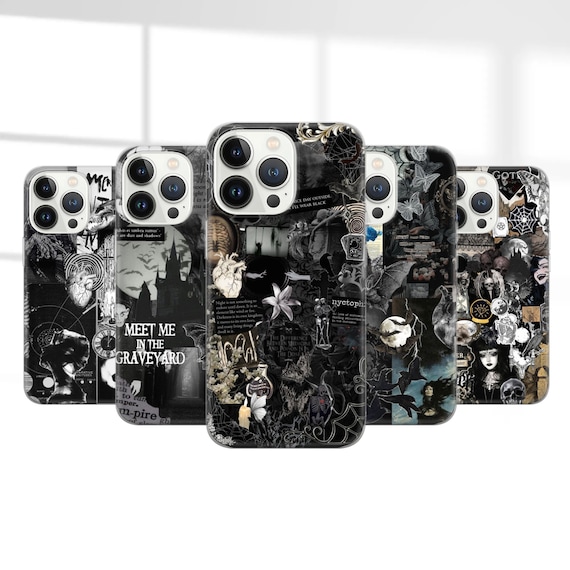 Grunge Phone Case Goth Dark Gothic Cover for iPhone 17 Pro Max, 16e, 15, 14, 12 & Samsung S25 Ultra, S24 FE, A56, Pixel 10 XL, 9a, 8