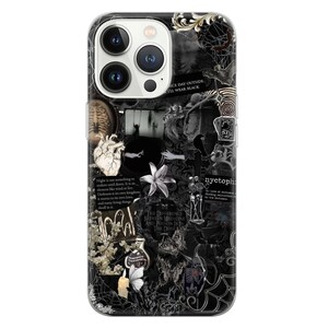 Funda para teléfono estilo grunge gótico oscuro para iPhone 17 Pro Max, 16e, 15, 14, 12 y Samsung S25 Ultra, S24 FE, A56, Pixel 10 XL, 9a, 8 5