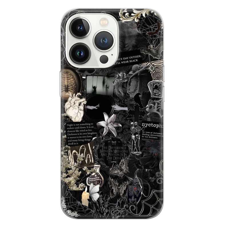Funda para teléfono estilo grunge gótico oscuro para iPhone 17 Pro Max, 16e, 15, 14, 12 y Samsung S25 Ultra, S24 FE, A56, Pixel 10 XL, 9a, 8 5