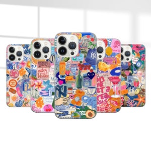 Coquette Collage-telefoonhoesje, preppy en schattig, voor iPhone 16 Pro Max, 15 Plus, 14,13,12,11, XS en Samsung S24,S23,A55,A54,Pixel 9Pro,8