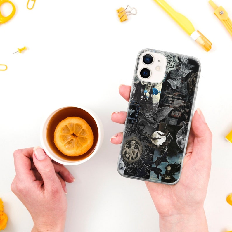 Funda para teléfono estilo grunge gótico oscuro para iPhone 17 Pro Max, 16e, 15, 14, 12 y Samsung S25 Ultra, S24 FE, A56, Pixel 10 XL, 9a, 8 imagen 9