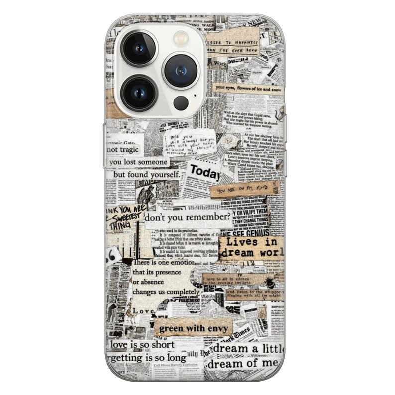 Phone Case Epaper Newspaper Aesthetic Phone Case - Vintage Artwork for iPhone 17 Pro Max ...