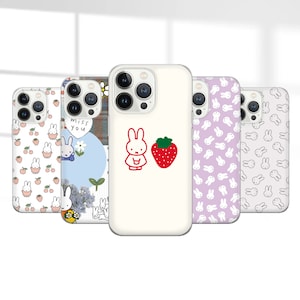 Miffy Handyhülle, Aesthetic Cover für iPhone 16 Pro Max, 15 Plus, 14, 13, 12, 11, XS & Samsung S24, S23, A55, A54, Pixel 9 Pro, 8